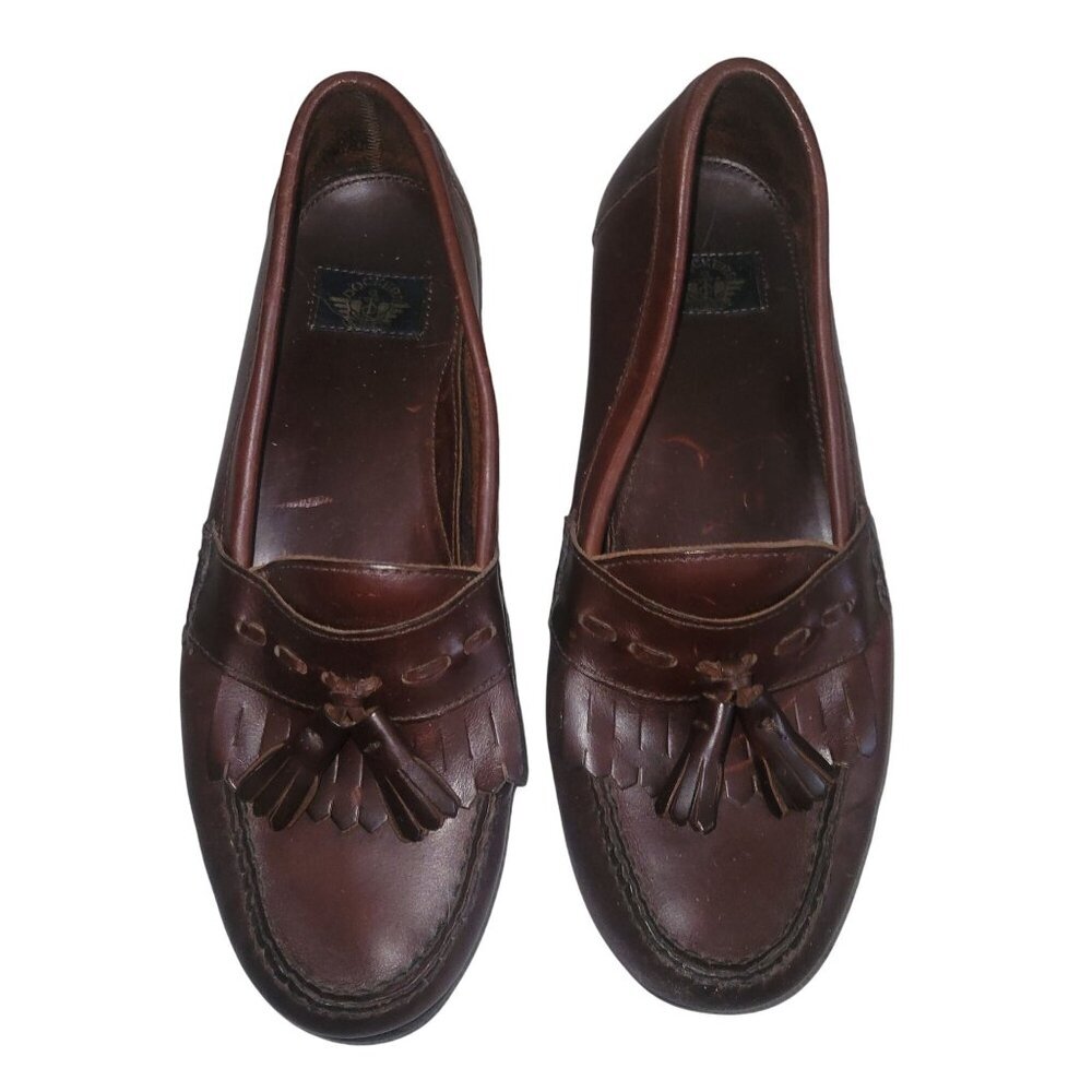 DOCKER'S Men's Leather Tassled Business Casual Slide Loafer 9 Career Formal Desi